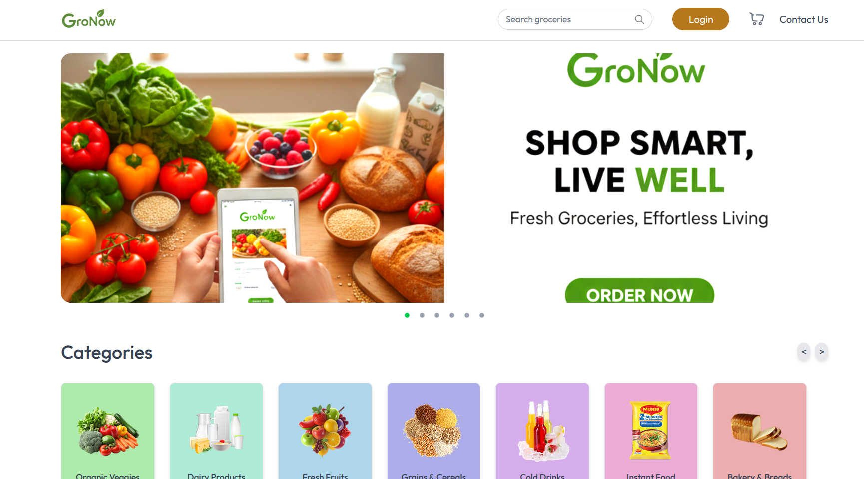 GroNow Ecommerce Application
